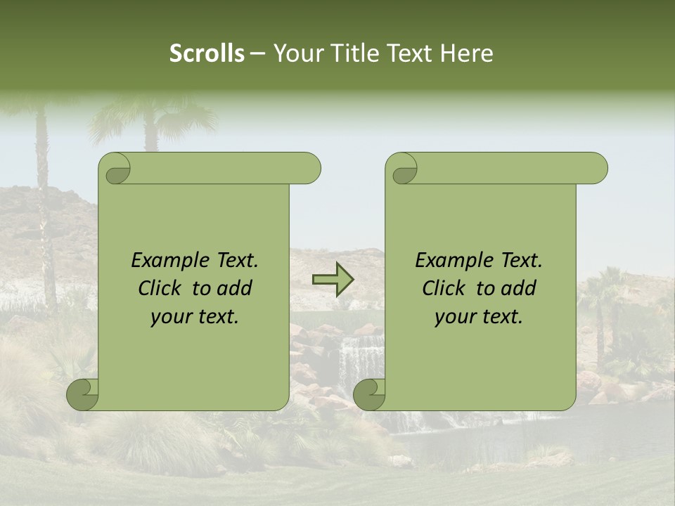 Beautiful Waterfall And Palm Trees PowerPoint Template