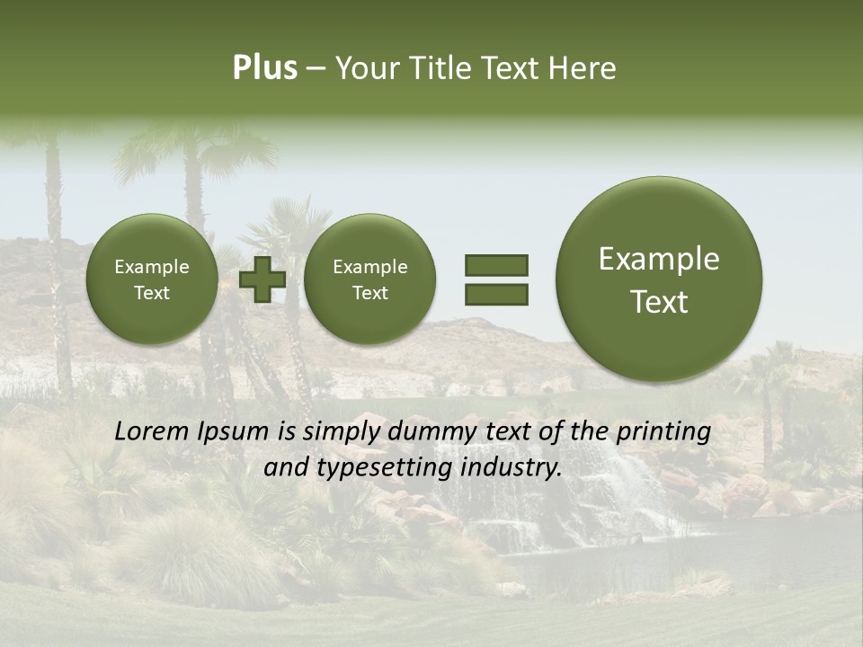 Beautiful Waterfall And Palm Trees PowerPoint Template