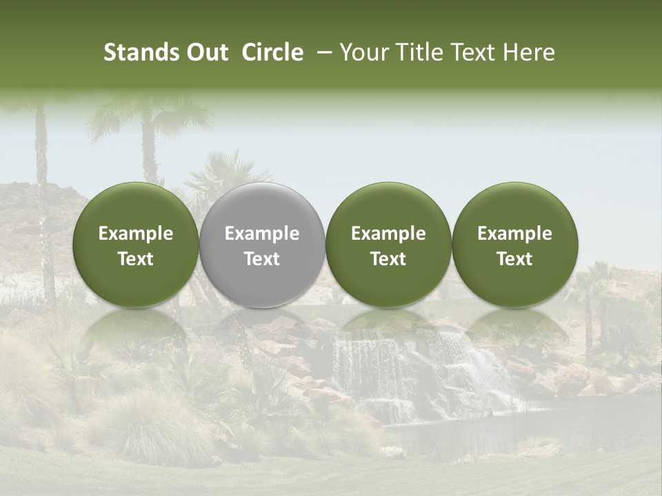 Beautiful Waterfall And Palm Trees PowerPoint Template