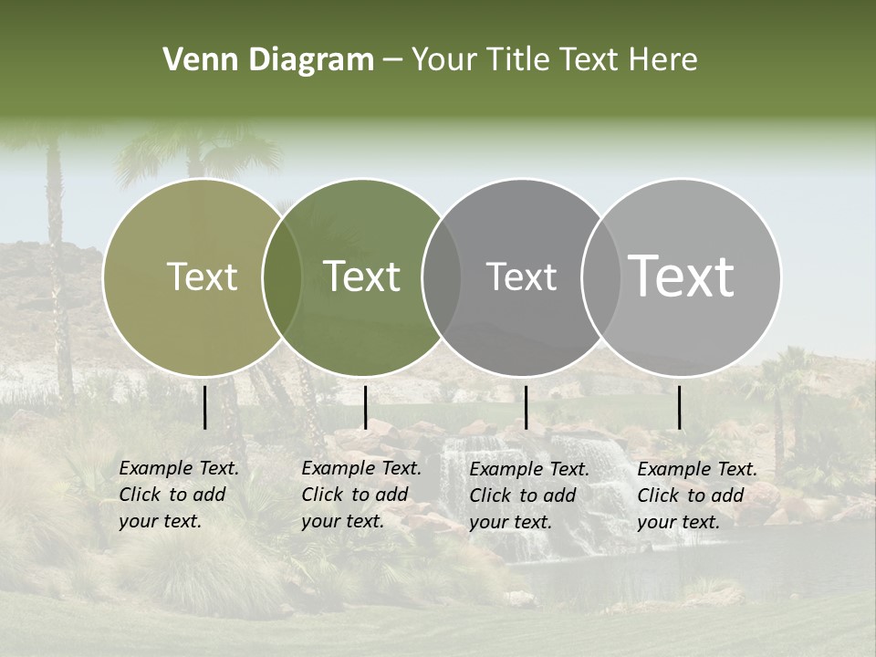 Beautiful Waterfall And Palm Trees PowerPoint Template