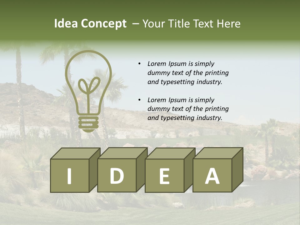 Beautiful Waterfall And Palm Trees PowerPoint Template