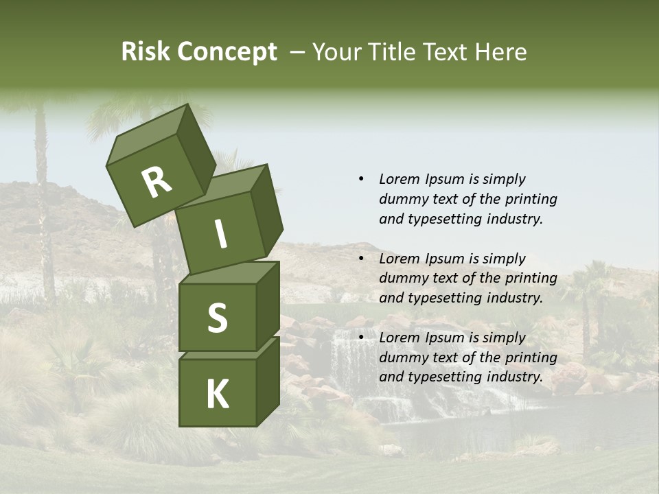 Beautiful Waterfall And Palm Trees PowerPoint Template