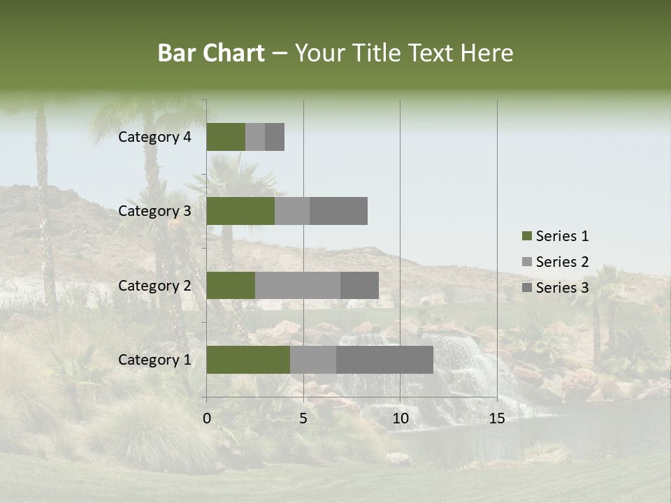 Beautiful Waterfall And Palm Trees PowerPoint Template