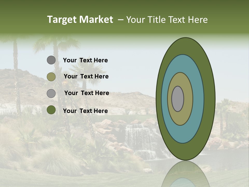 Beautiful Waterfall And Palm Trees PowerPoint Template