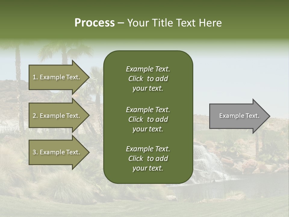 Beautiful Waterfall And Palm Trees PowerPoint Template