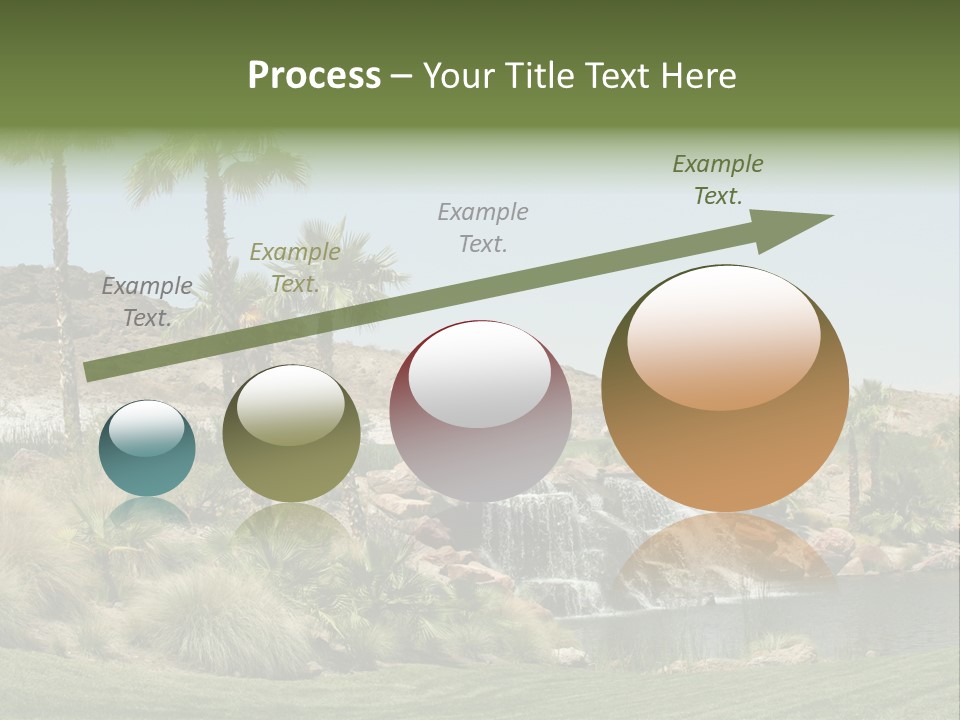 Beautiful Waterfall And Palm Trees PowerPoint Template