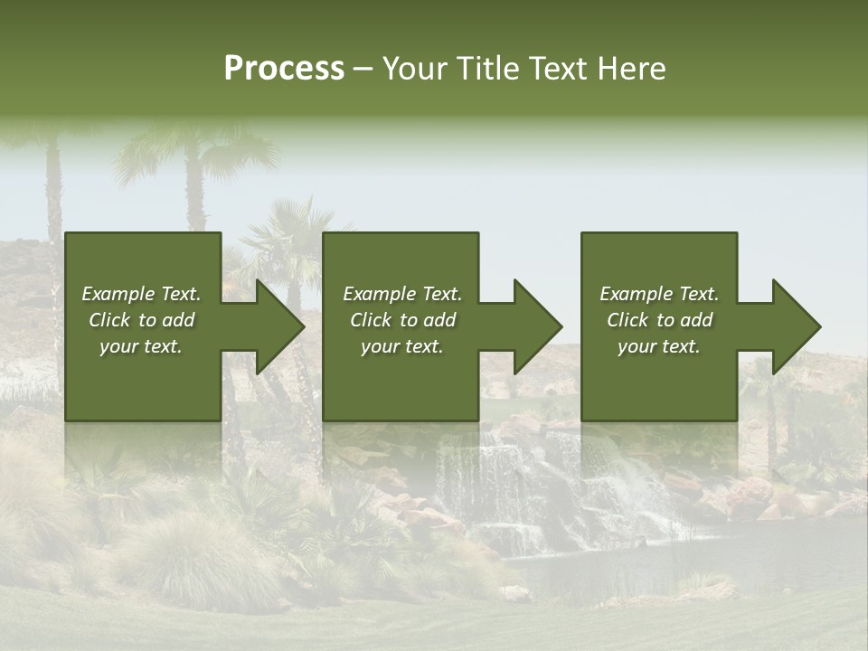 Beautiful Waterfall And Palm Trees PowerPoint Template
