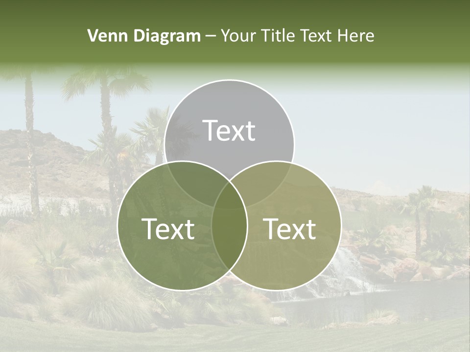 Beautiful Waterfall And Palm Trees PowerPoint Template