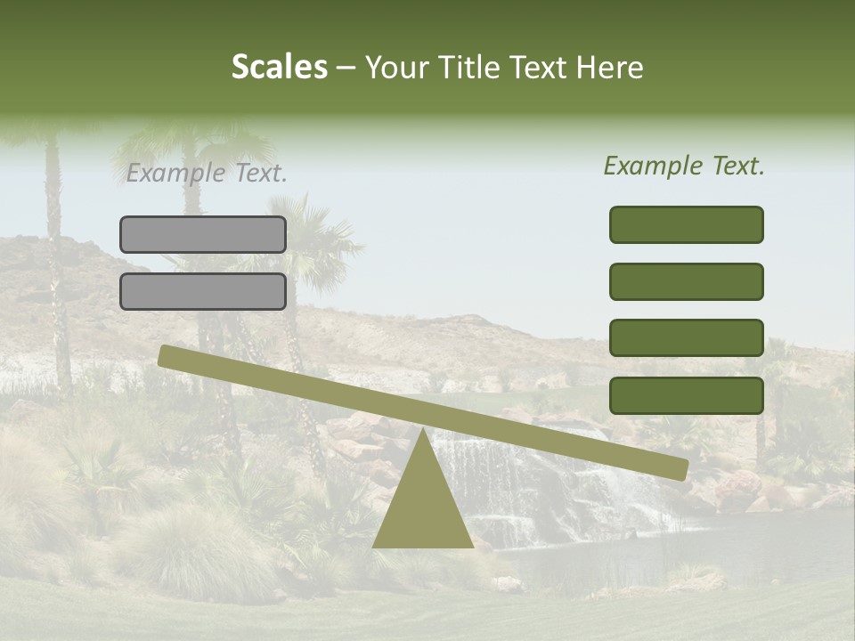 Beautiful Waterfall And Palm Trees PowerPoint Template
