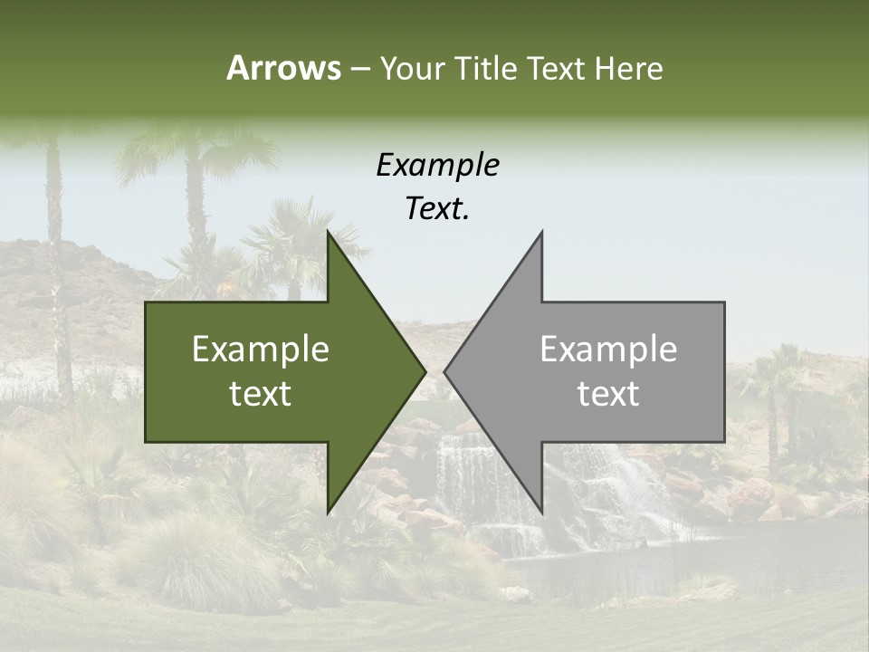 Beautiful Waterfall And Palm Trees PowerPoint Template