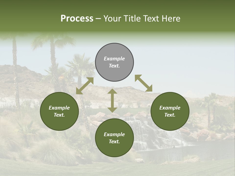Beautiful Waterfall And Palm Trees PowerPoint Template