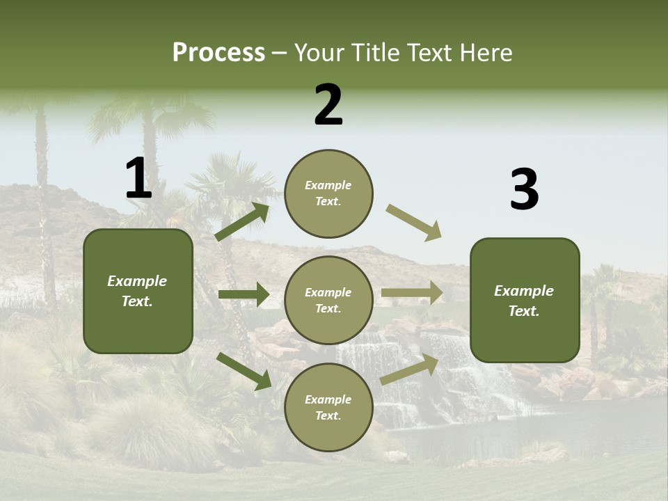Beautiful Waterfall And Palm Trees PowerPoint Template
