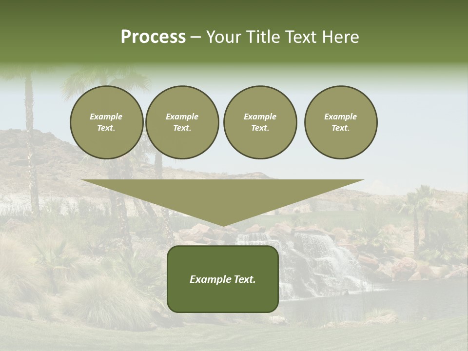 Beautiful Waterfall And Palm Trees PowerPoint Template