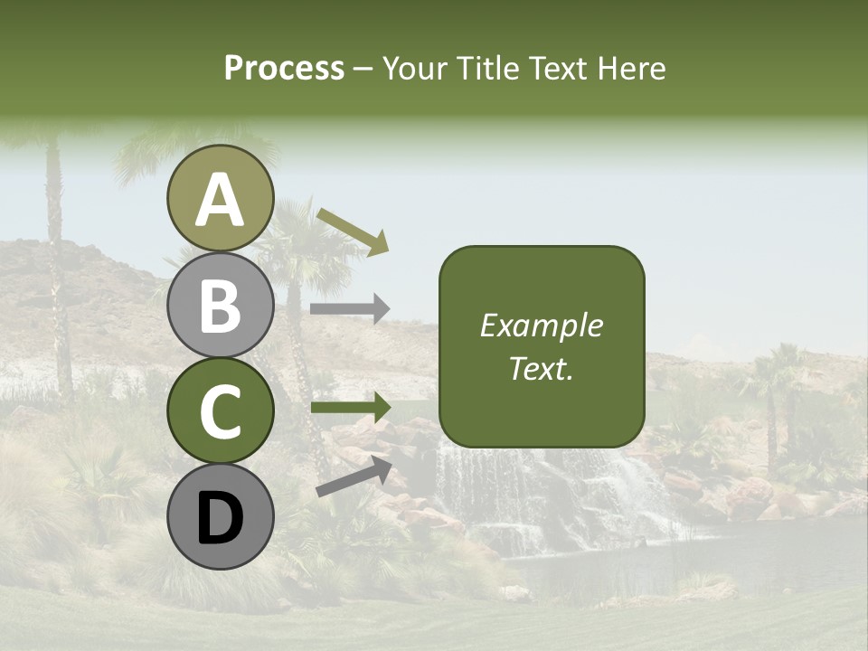 Beautiful Waterfall And Palm Trees PowerPoint Template