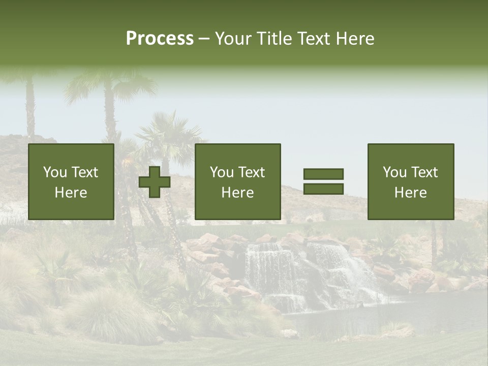 Beautiful Waterfall And Palm Trees PowerPoint Template