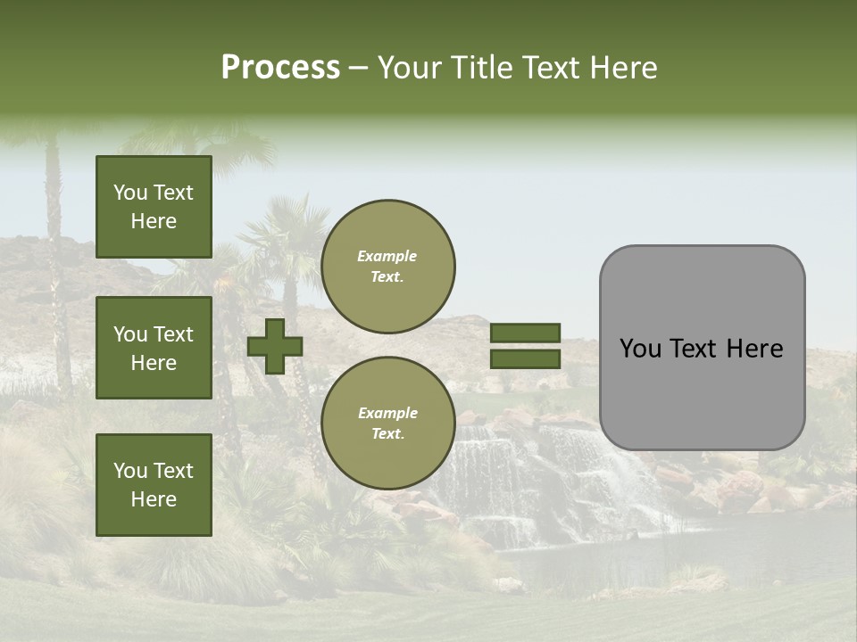 Beautiful Waterfall And Palm Trees PowerPoint Template