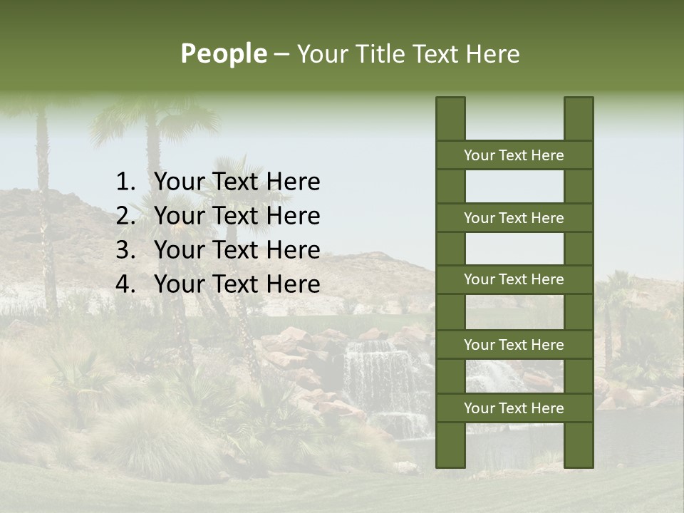 Beautiful Waterfall And Palm Trees PowerPoint Template