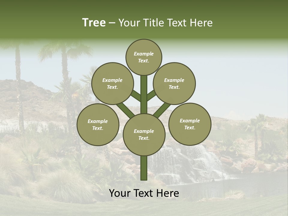 Beautiful Waterfall And Palm Trees PowerPoint Template