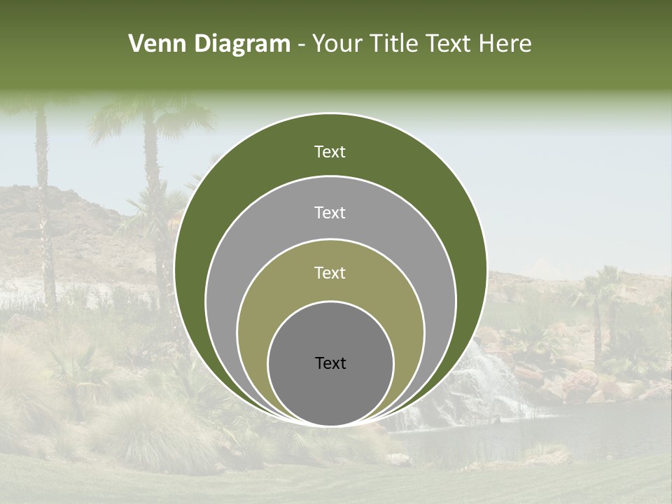 Beautiful Waterfall And Palm Trees PowerPoint Template