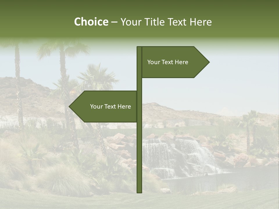 Beautiful Waterfall And Palm Trees PowerPoint Template