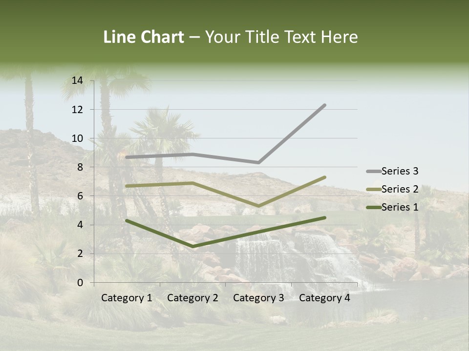 Beautiful Waterfall And Palm Trees PowerPoint Template