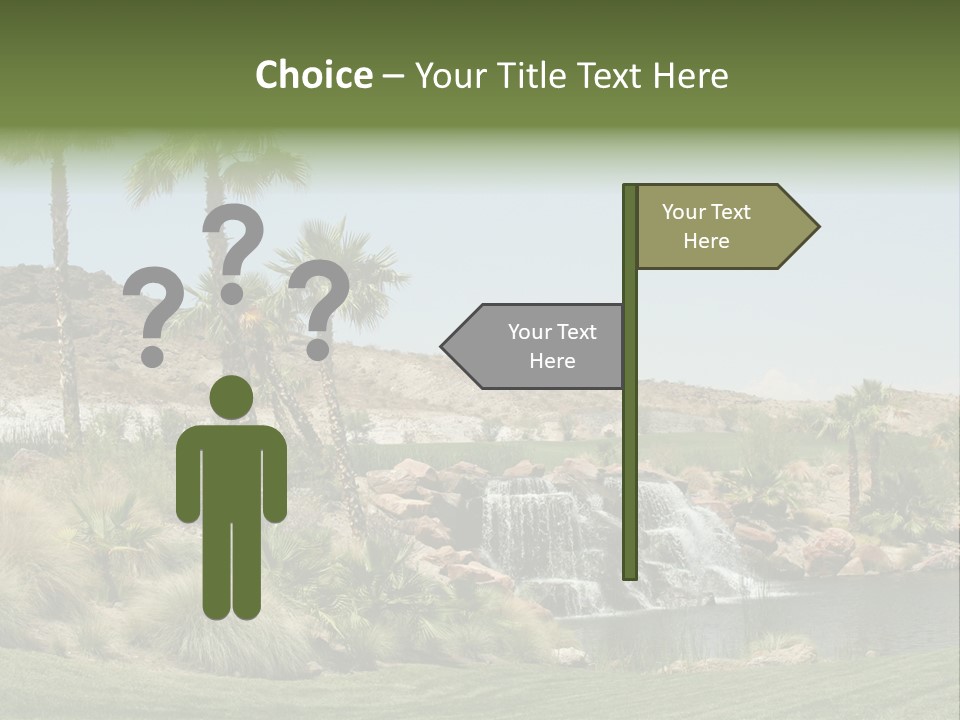 Beautiful Waterfall And Palm Trees PowerPoint Template