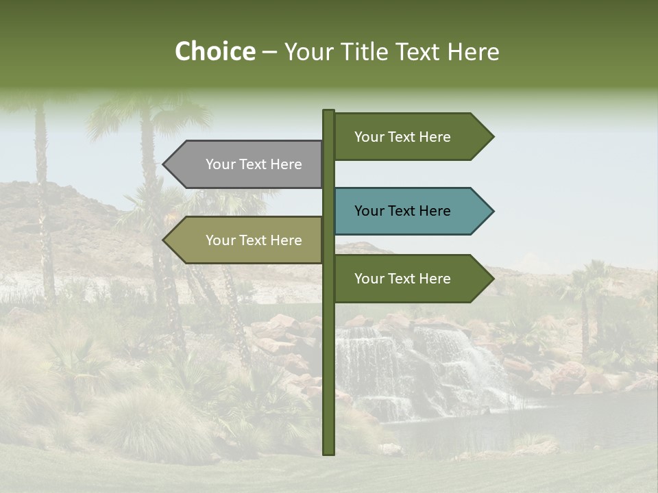 Beautiful Waterfall And Palm Trees PowerPoint Template