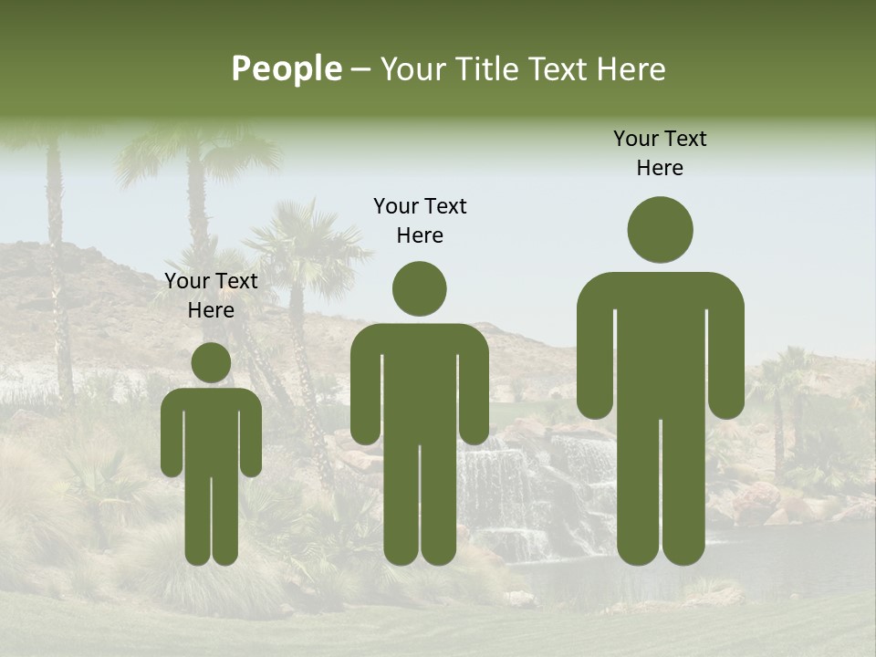Beautiful Waterfall And Palm Trees PowerPoint Template