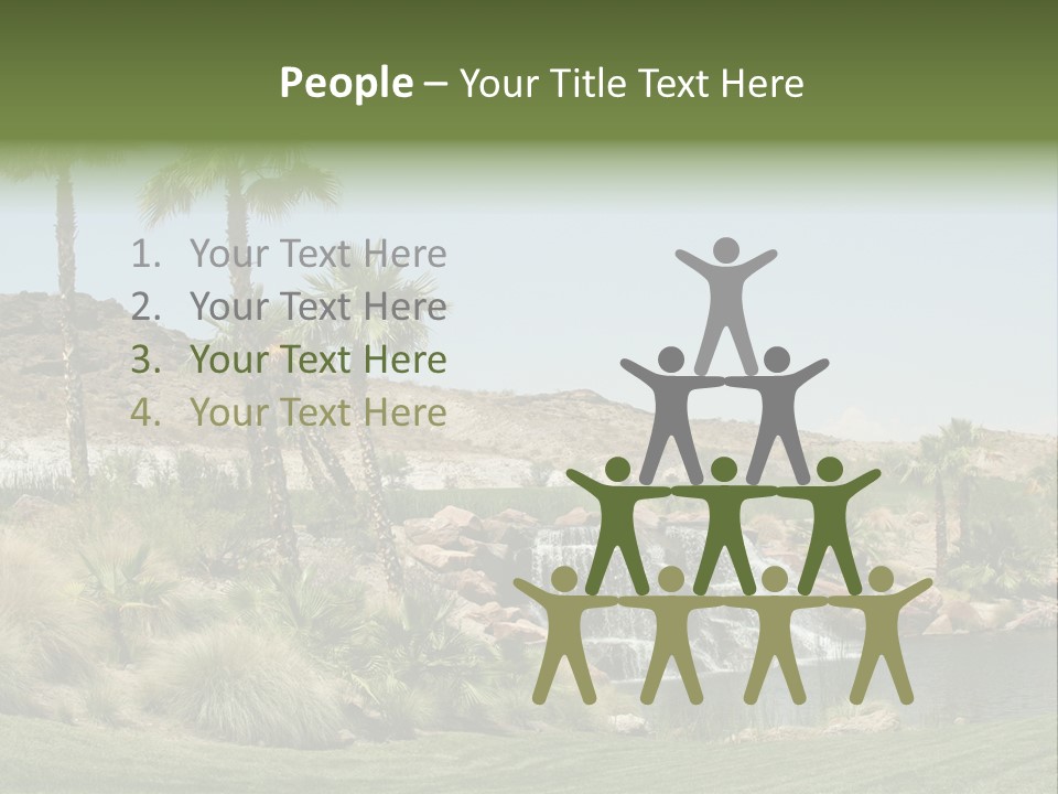 Beautiful Waterfall And Palm Trees PowerPoint Template