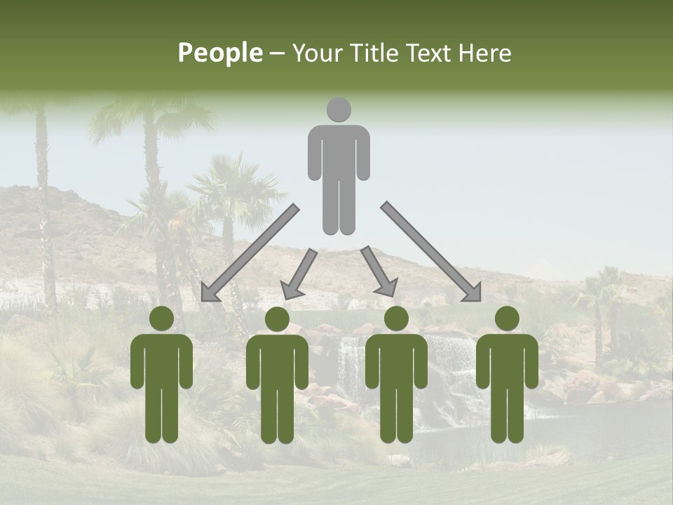 Beautiful Waterfall And Palm Trees PowerPoint Template