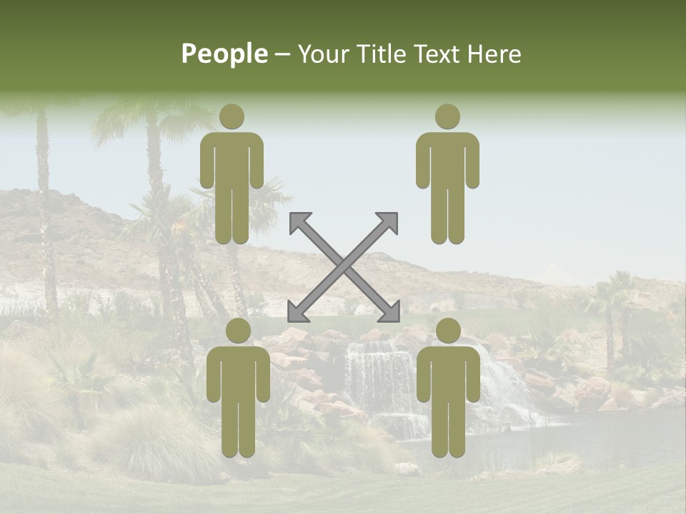 Beautiful Waterfall And Palm Trees PowerPoint Template