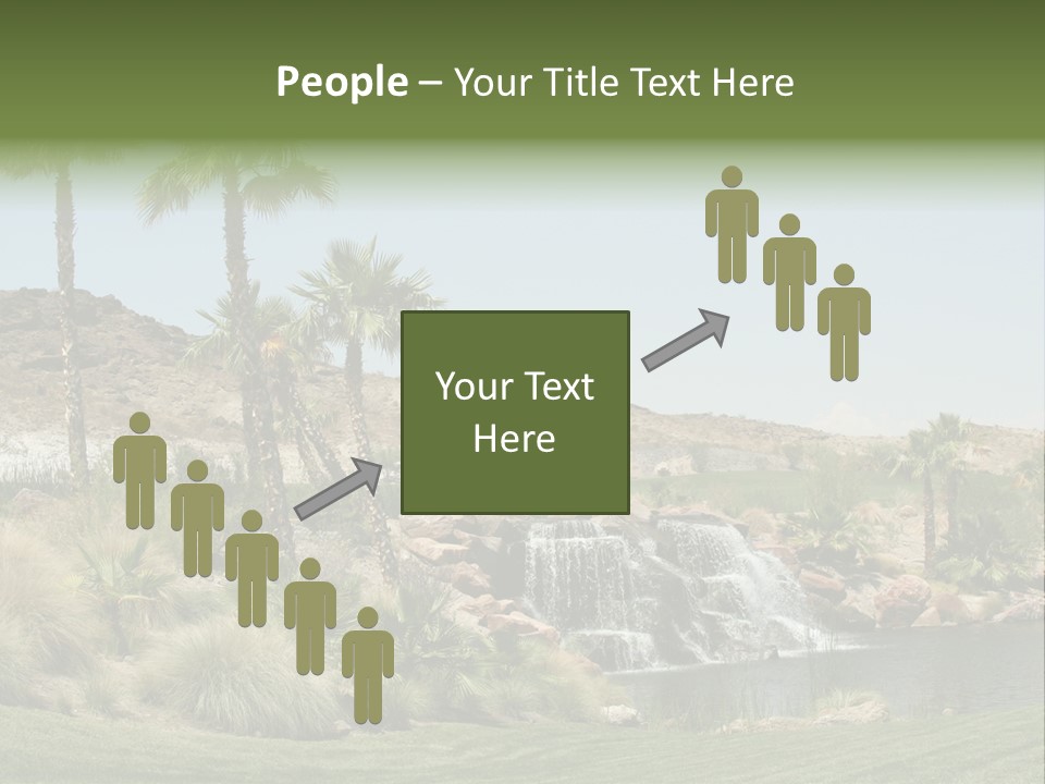 Beautiful Waterfall And Palm Trees PowerPoint Template