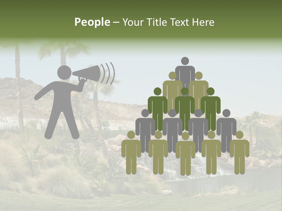 Beautiful Waterfall And Palm Trees PowerPoint Template