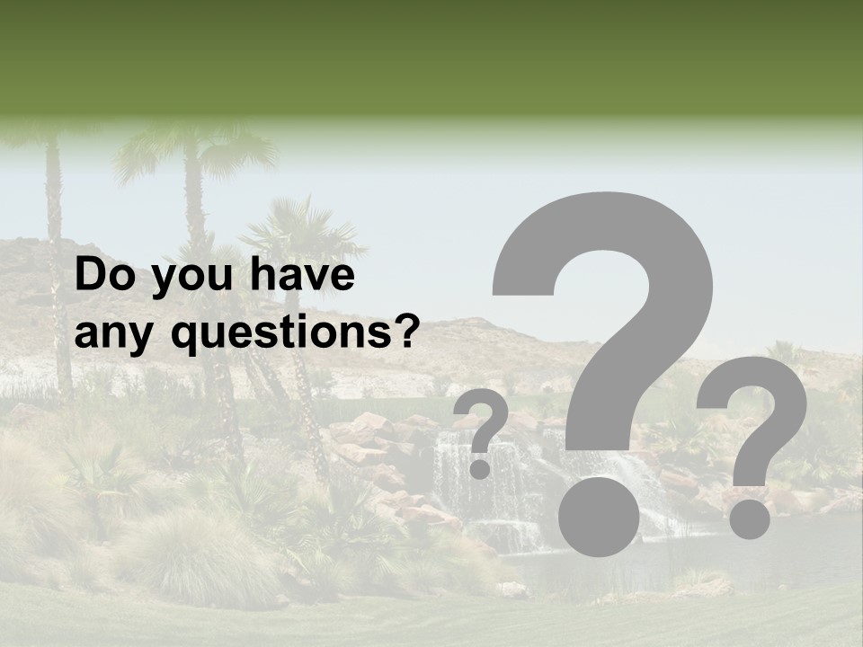 Beautiful Waterfall And Palm Trees PowerPoint Template