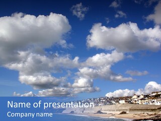 Porthleven, Cornwall, Uk With A Great Sky. PowerPoint Template