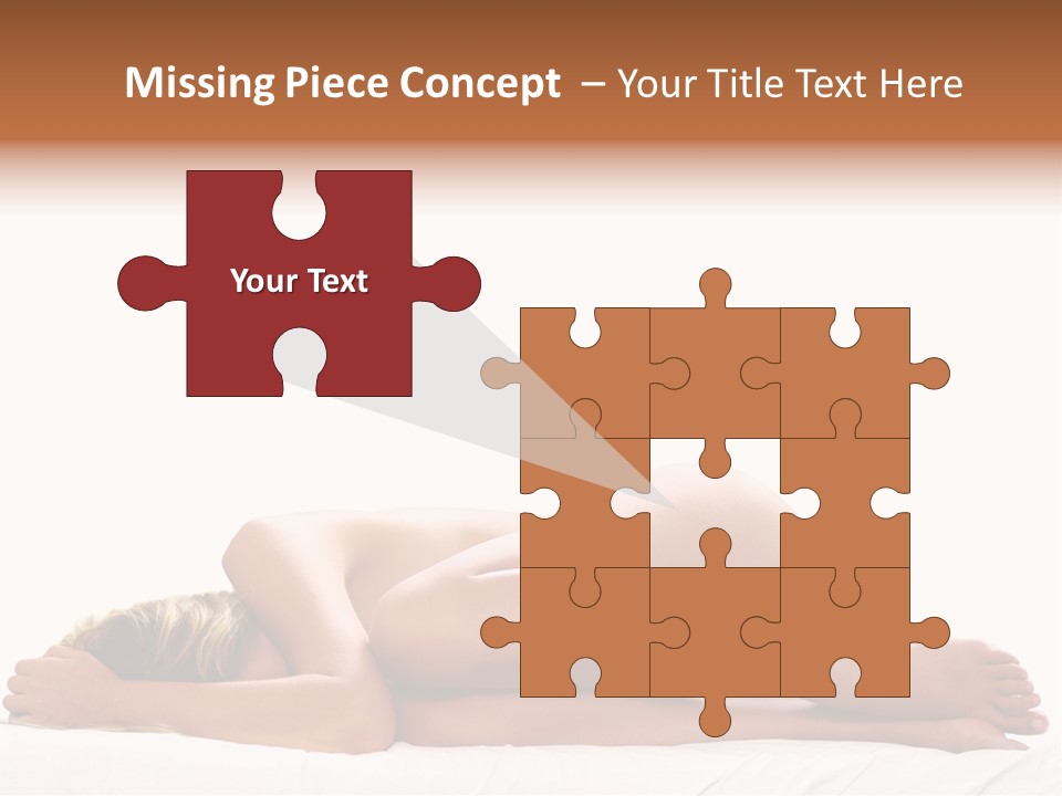 Woman Asleep In A Ball With White Background PowerPoint Template