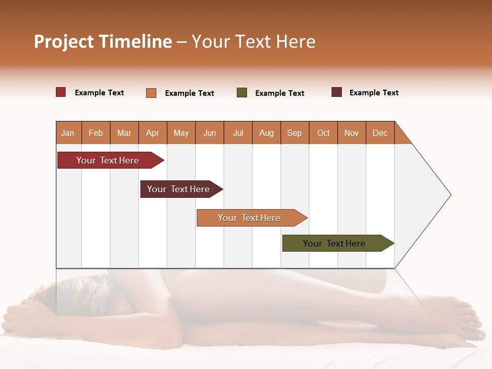 Woman Asleep In A Ball With White Background PowerPoint Template