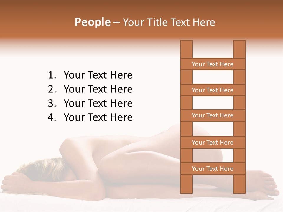 Woman Asleep In A Ball With White Background PowerPoint Template