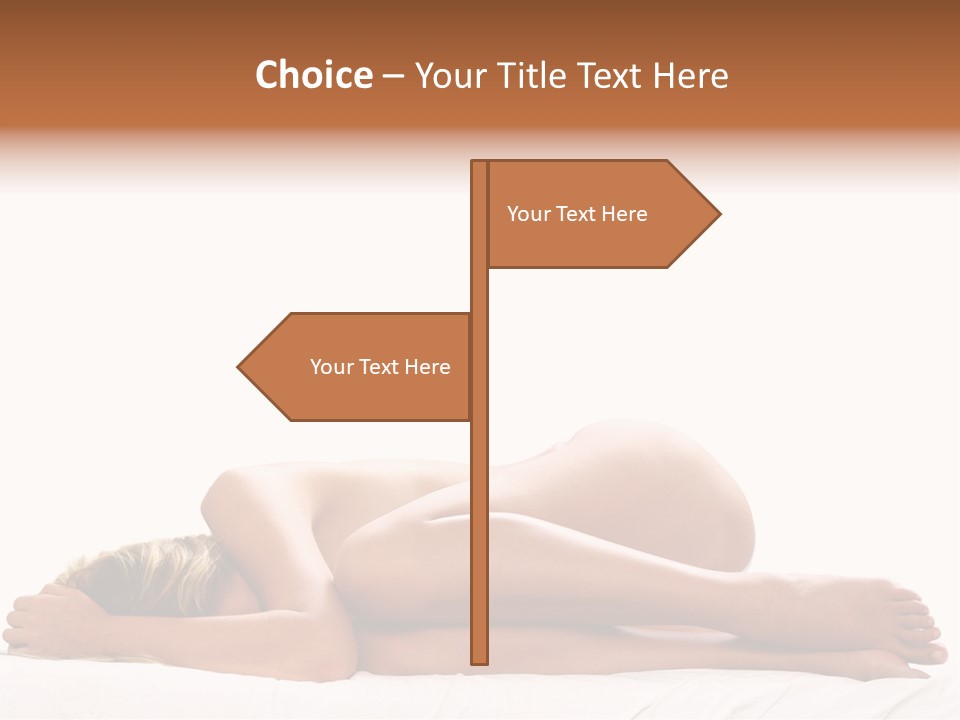 Woman Asleep In A Ball With White Background PowerPoint Template