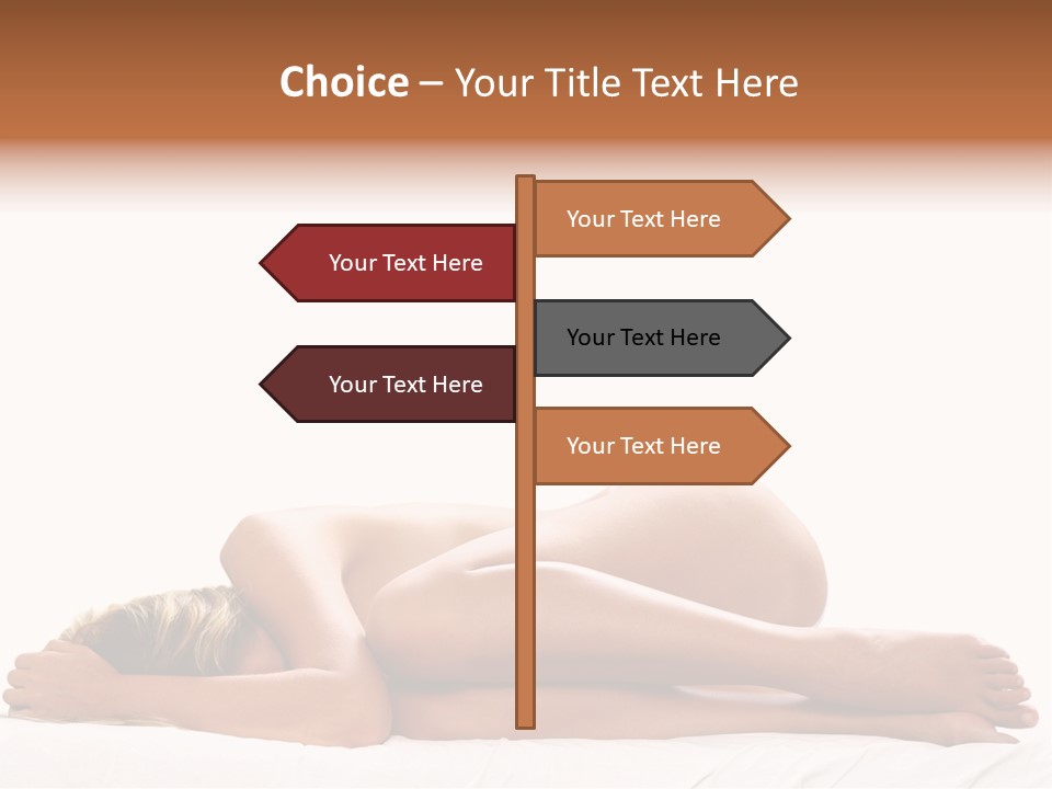 Woman Asleep In A Ball With White Background PowerPoint Template