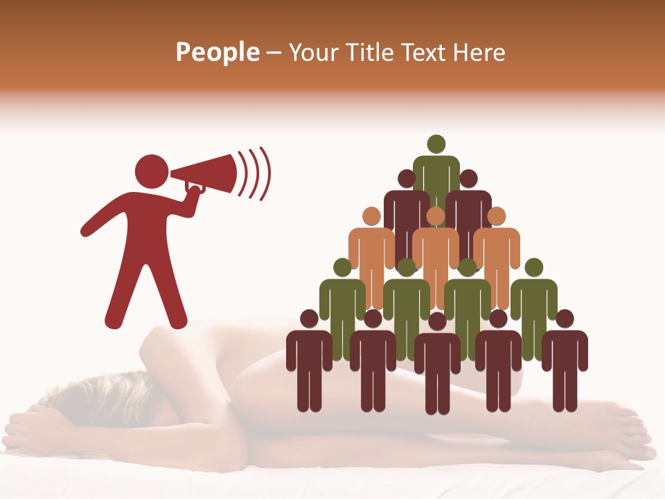 Woman Asleep In A Ball With White Background PowerPoint Template