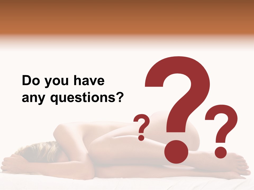 Woman Asleep In A Ball With White Background PowerPoint Template