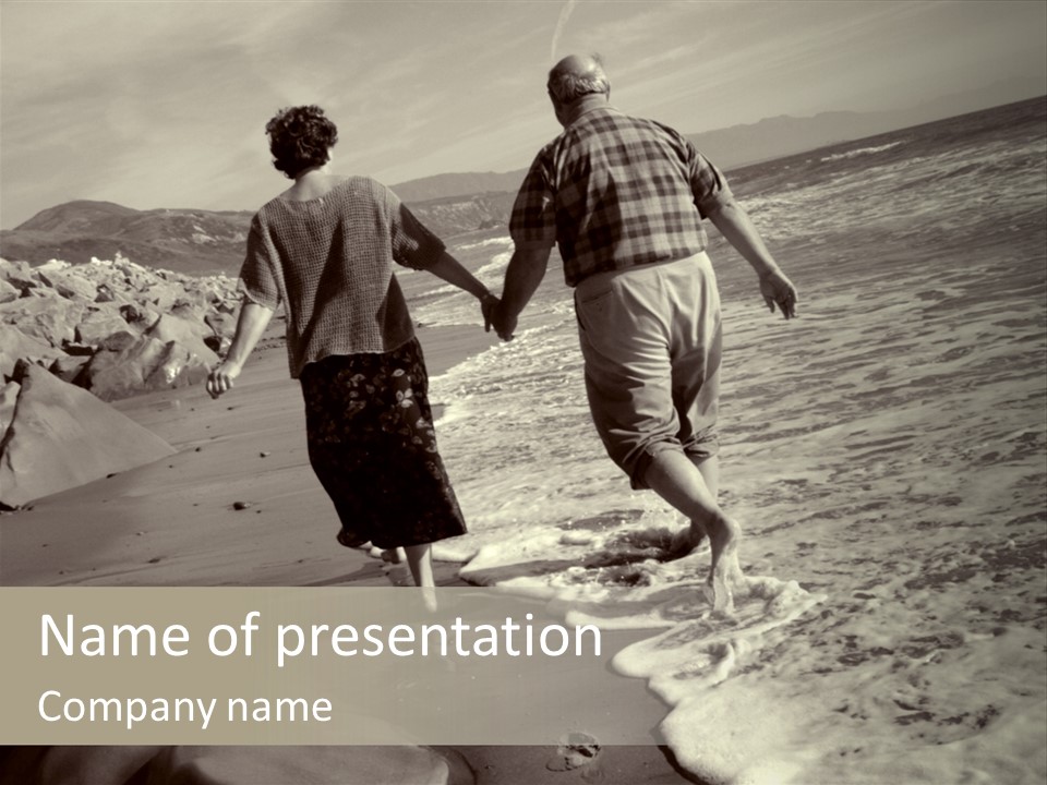 Retired Couple On Beach Series. Series1Rc PowerPoint Template