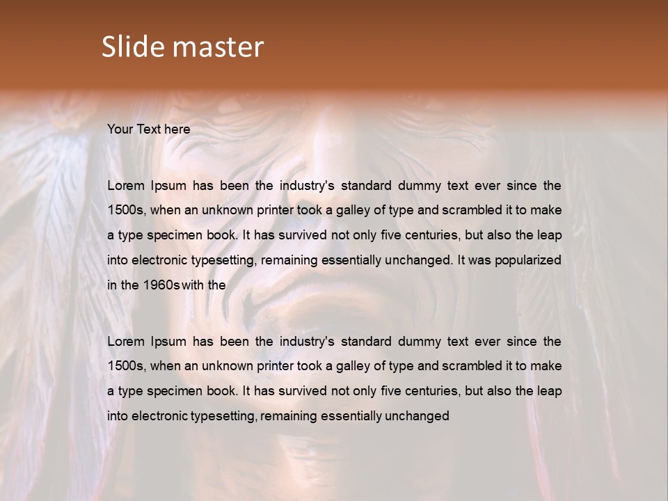 Wooden Indian Face PowerPoint Template