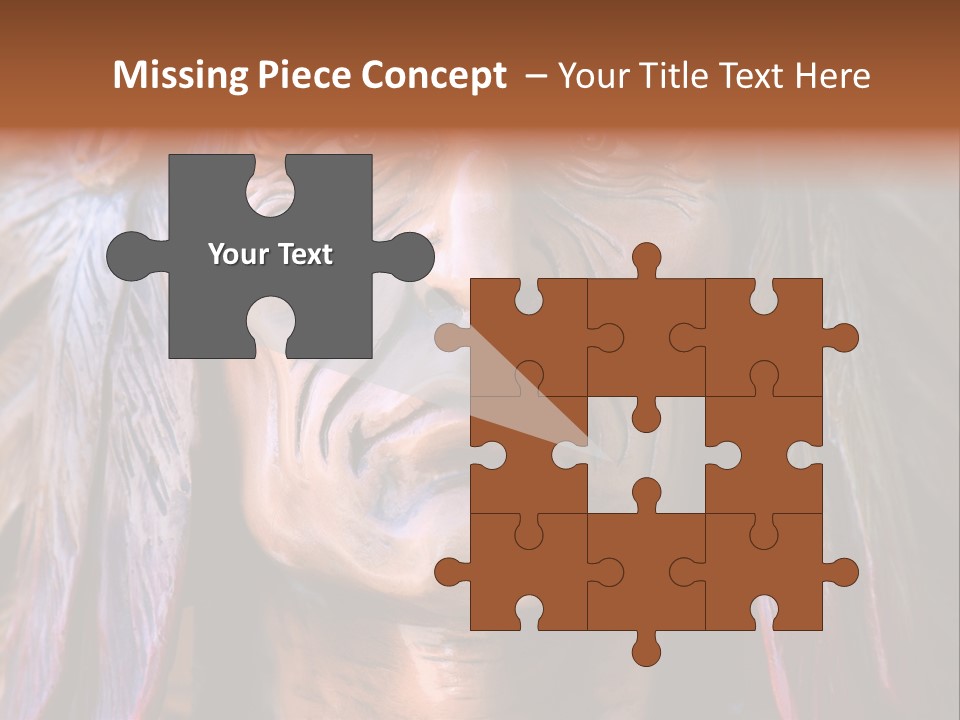 Wooden Indian Face PowerPoint Template