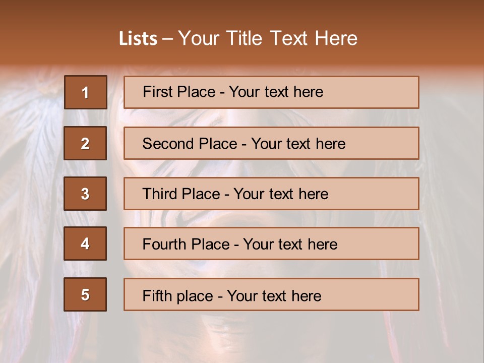 Wooden Indian Face PowerPoint Template