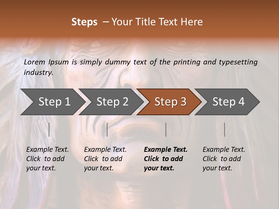 Wooden Indian Face PowerPoint Template