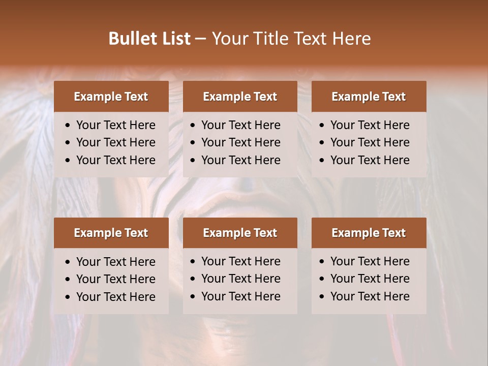 Wooden Indian Face PowerPoint Template