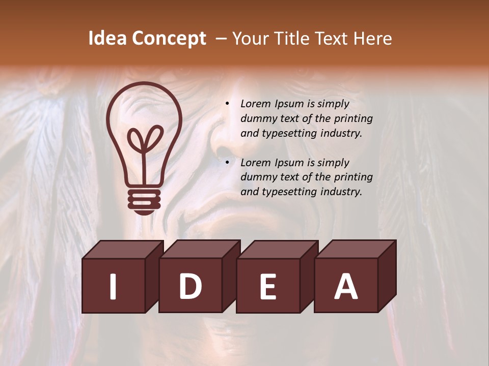 Wooden Indian Face PowerPoint Template