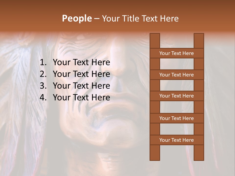 Wooden Indian Face PowerPoint Template